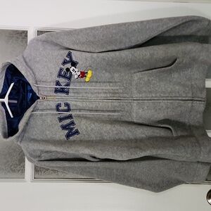 Disney Gray Mickey Mouse  Fleece Hoodie Jacket